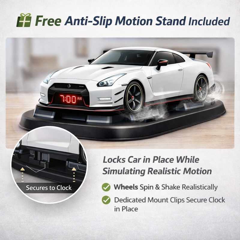 Hypercar Widebody Alarm Clock with LED Display & Smoke Effect