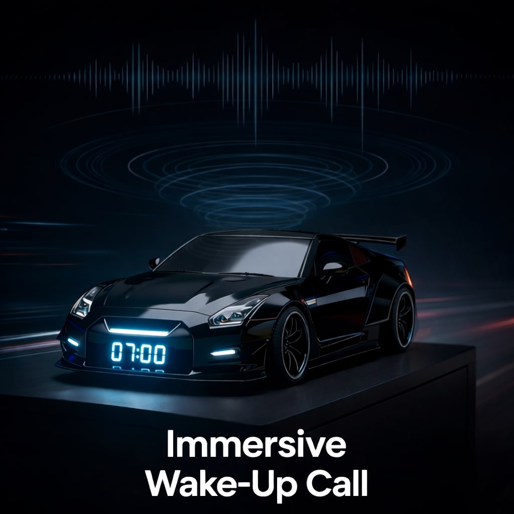 Hypercar Widebody Alarm Clock with LED Display & Smoke Effect