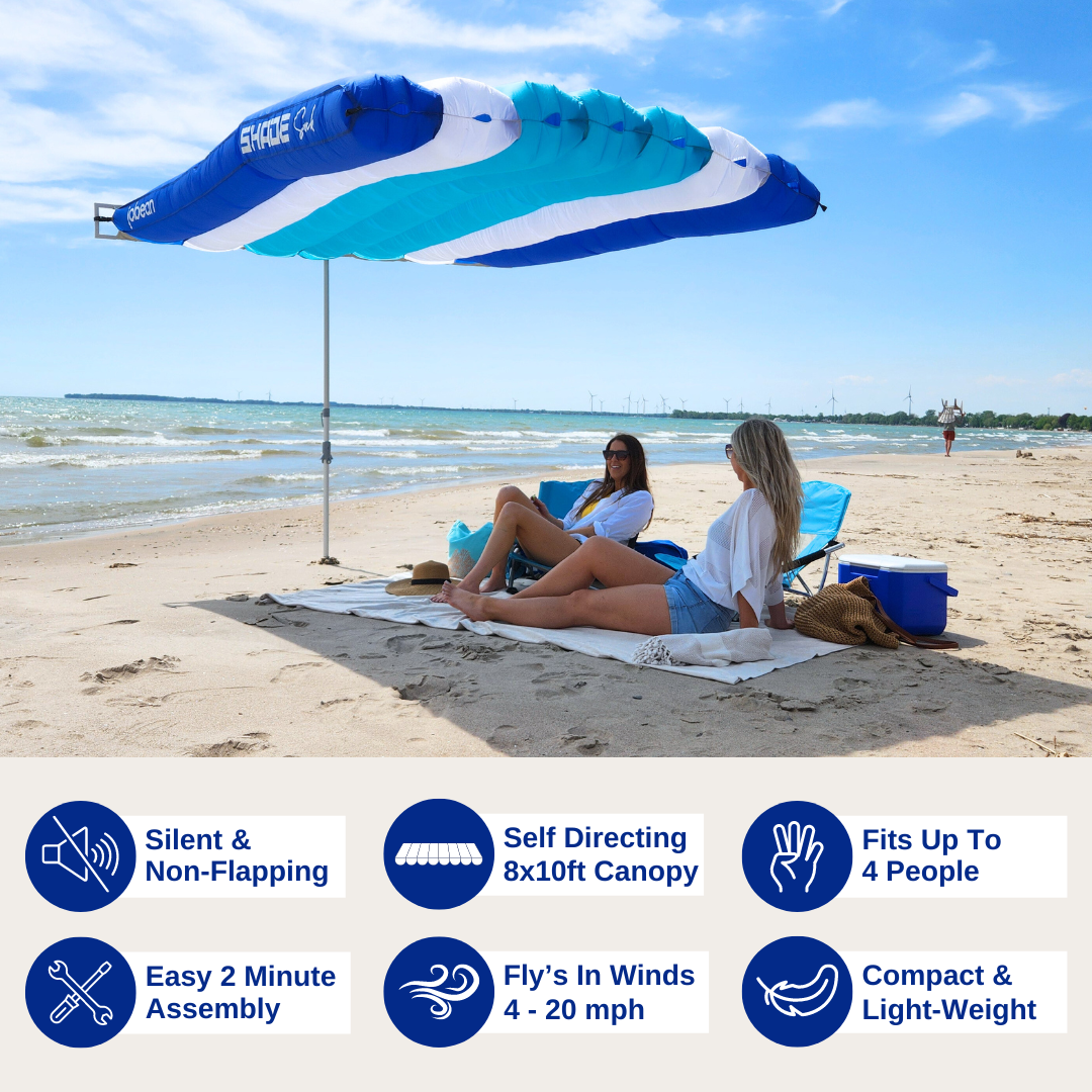 ShadeSock - Wind-Inflating, Silent Beach Shade