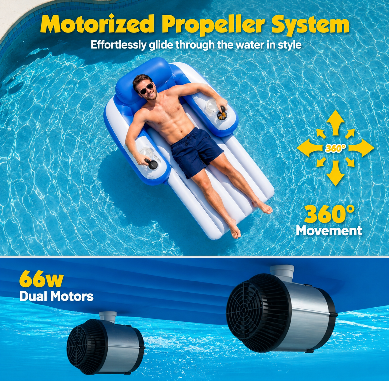 AquaCruze Motorized Pool Float lifestyle image
